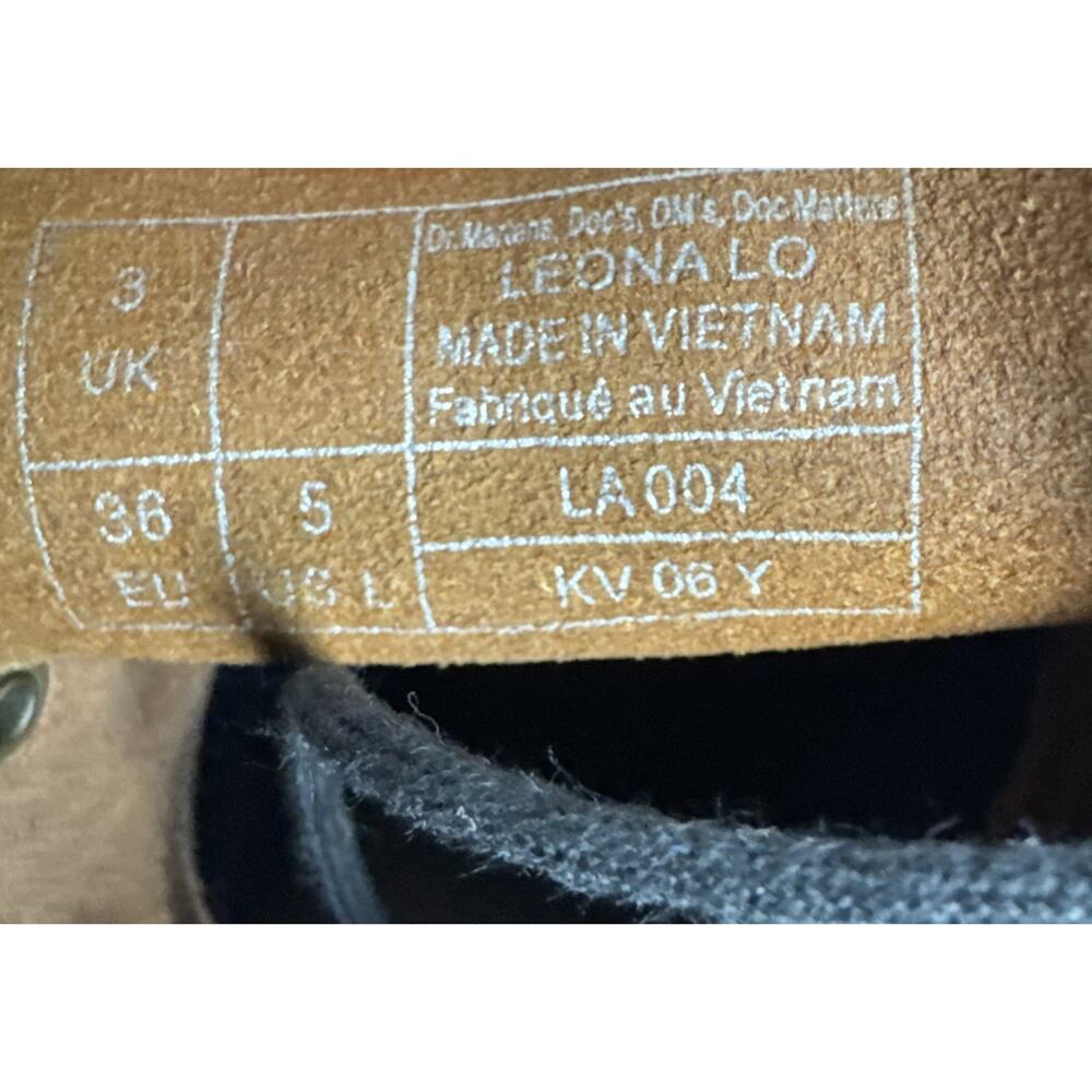 Dr. Martens LEONALO Size 5 Women’s LA004 Black Leather Chunky Lace Up EUC - Picture 5 of 9